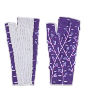 Women s Artisan Crafted Fleece Lined Color Block Fingerless Gloves