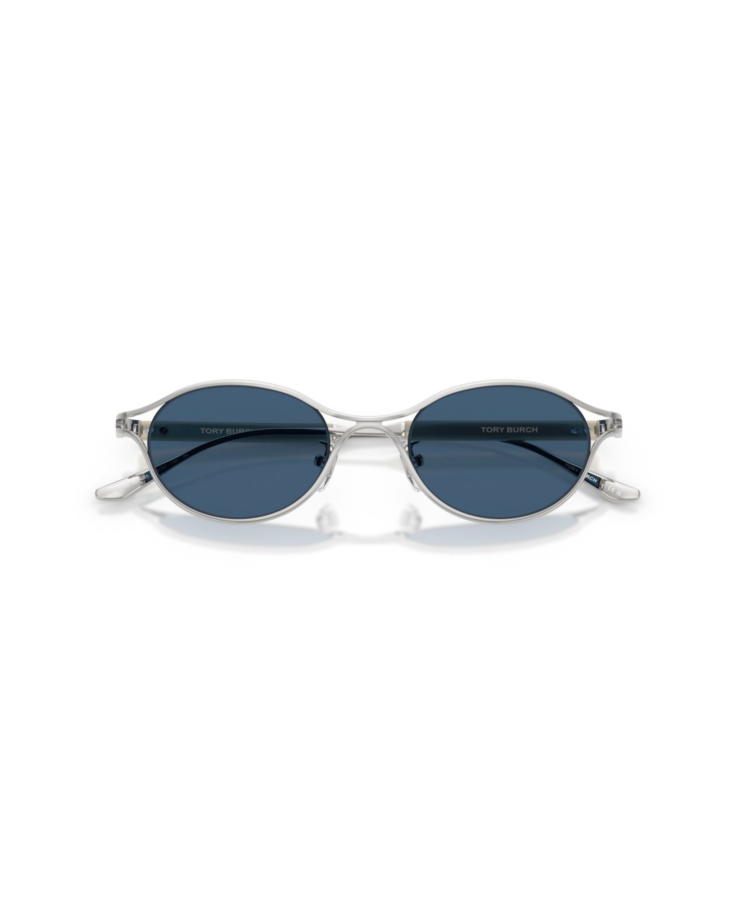 Женские овальные солнцезащитные очки Tory Burch TY5018, цвет: Серебряный — фото 10