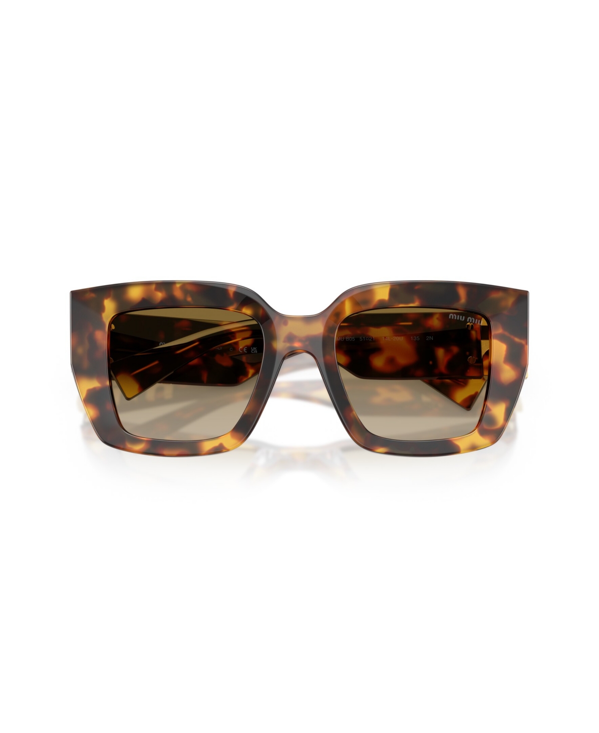 Miu Miu Women's Square Sunglasses, Mu B05s In Brown