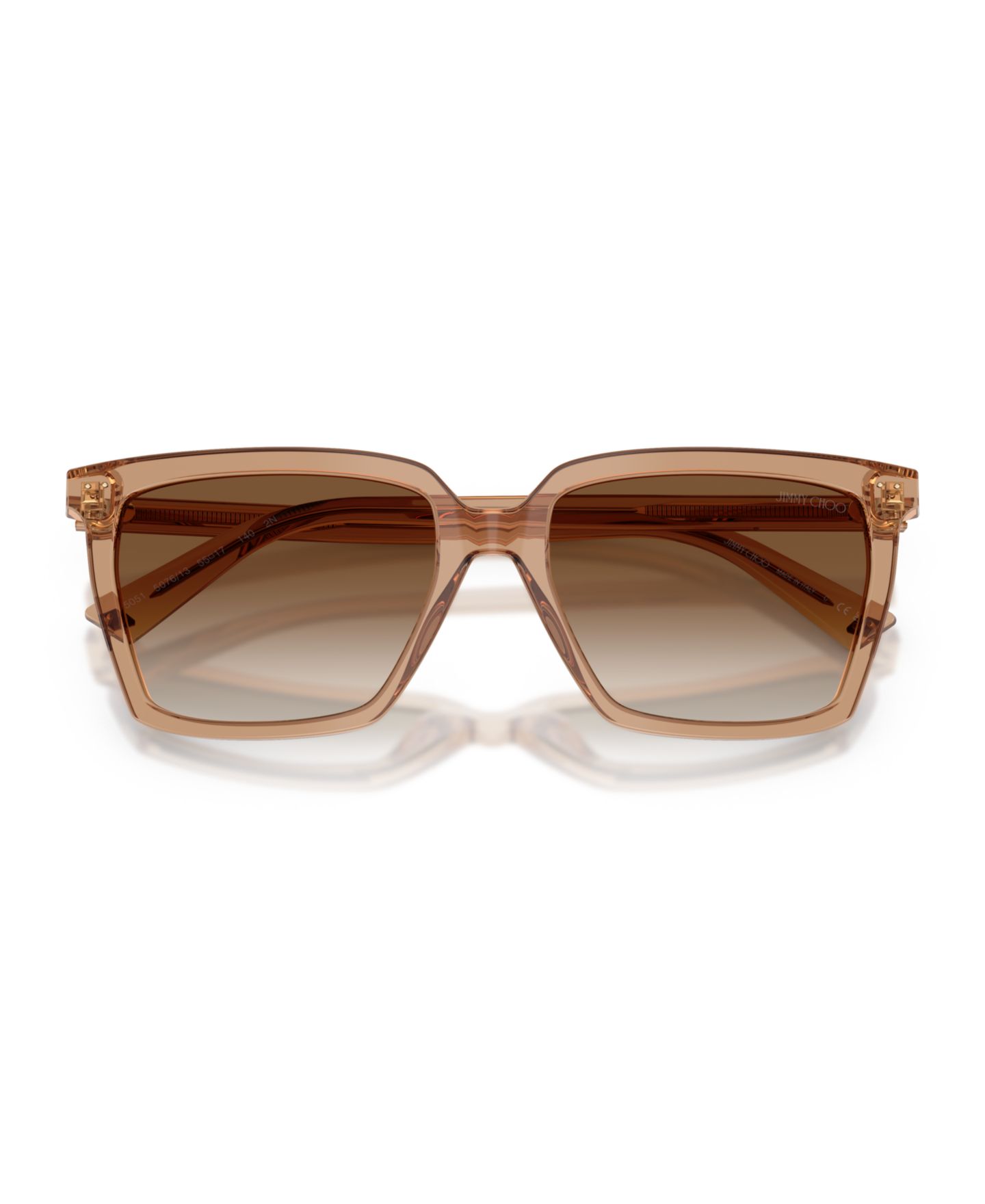Женские солнцезащитные очки Jimmy Choo Square Sunglasses, JC5051, цвет: Прозрачный рыжевато-коричневый — фото 5