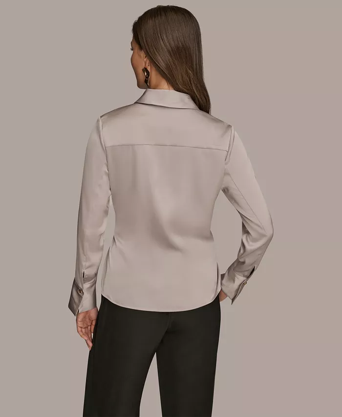 Women's Wrap Long Sleeve V-Neck Top - thumbnail 3