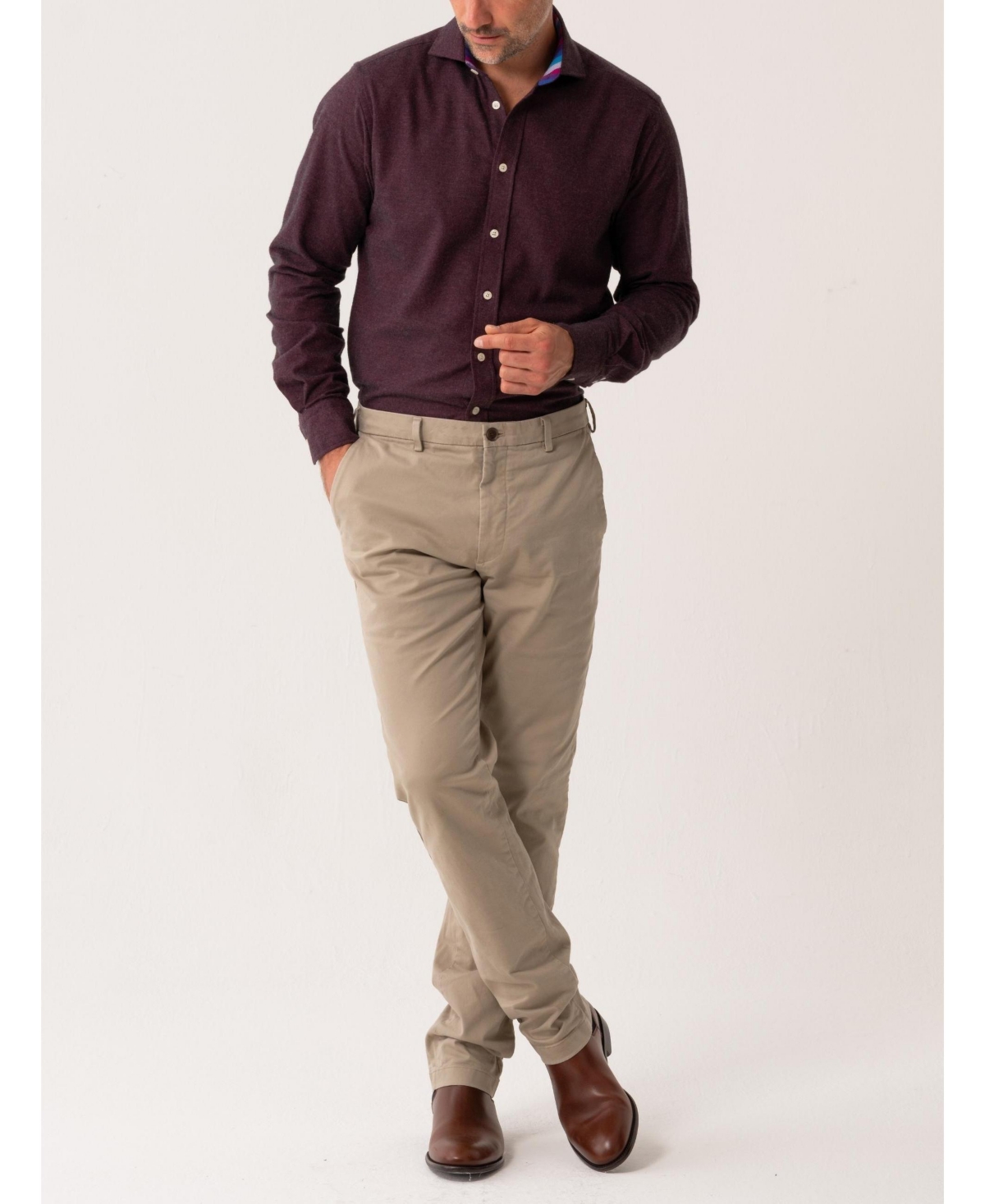 Koy Clothing Men's Long Sleeve Cotton Cashmere Shirt