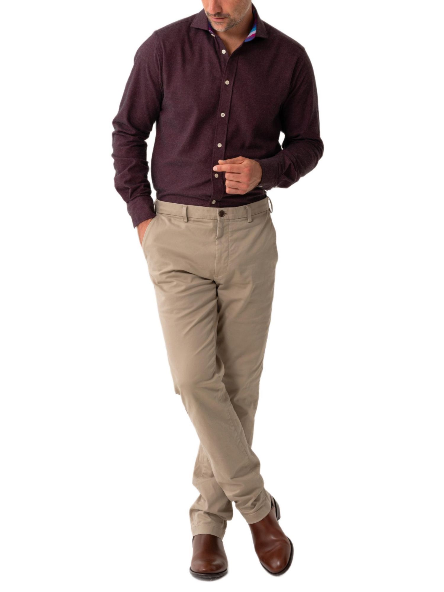 Men's Cotton Cashmere Long Sleeve Shirt