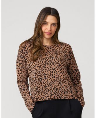 Women's Leopard Cropped Modal Sweatshirt