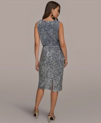 Women's Sequin Pencil Midi Skirt