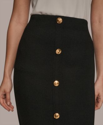 Women's Straight Knit Pull-On Midi Skirt