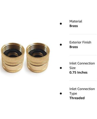 Brass Garden Hose Connector Dual Swivel Male to Male Double Female 2-Pack