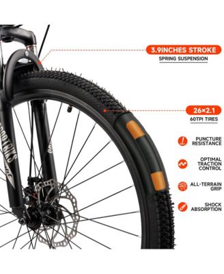 26-Inch 27-Speed Folding Mountain Bike for Adults with Suspension Fork, High-Carbon Steel Frame & Dual Disc Brakes