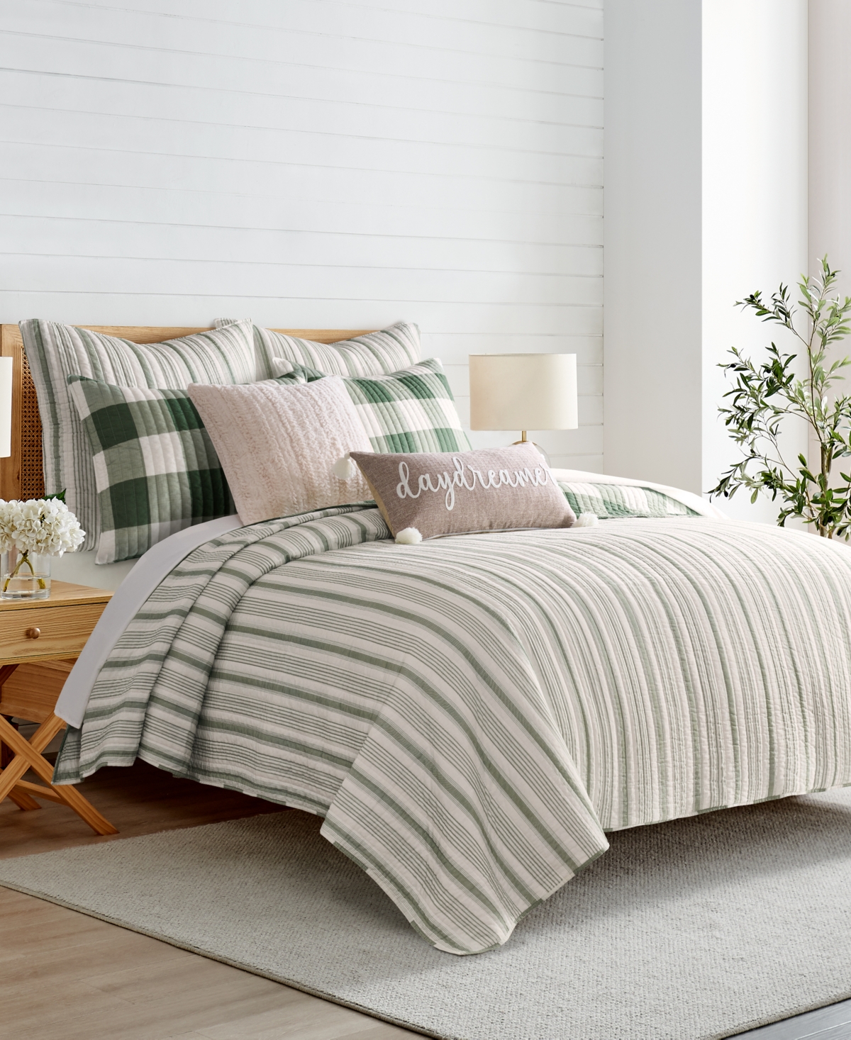 Levtex Camden Buffalo Check Reversible 3-pc. Quilt Set, Full/queen In Green