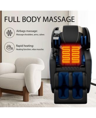 Zero Gravity Massage Recliner with Heating, Foot Rollers & Air Compression, Full Body Chair with Bluetooth