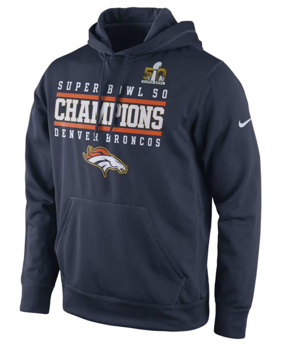 Nike Mens Denver Broncos Super Bowl 50 Champion Performance Hoodie