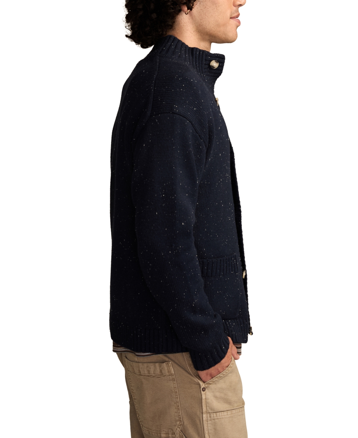Lucky Brand Men's Button Down Mock Neck Cardigan