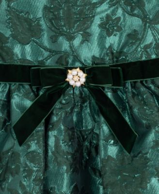 Girls' 7-16 Brocade Puff-Sleeve Dress