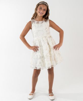 Girls' 7-16 Round Neck Dress and jacket, 2-Piece Set