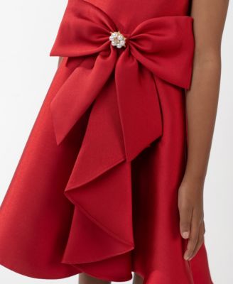 Girls' 2T-6X Solid Mikado Sleeveless Dress