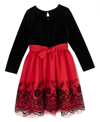 Girls' 7-16 Long-Sleeve Dress and Mini Handbag, 2-Piece Set