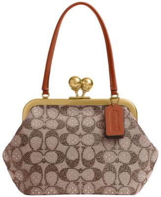 COACH - Kisslock Small Crystal Signature Jacquard Frame Bag