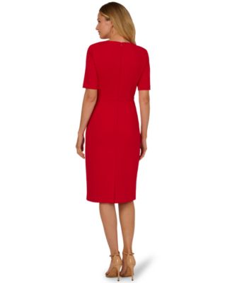 Women's Mini Bow-Front Spring Sheath Dress