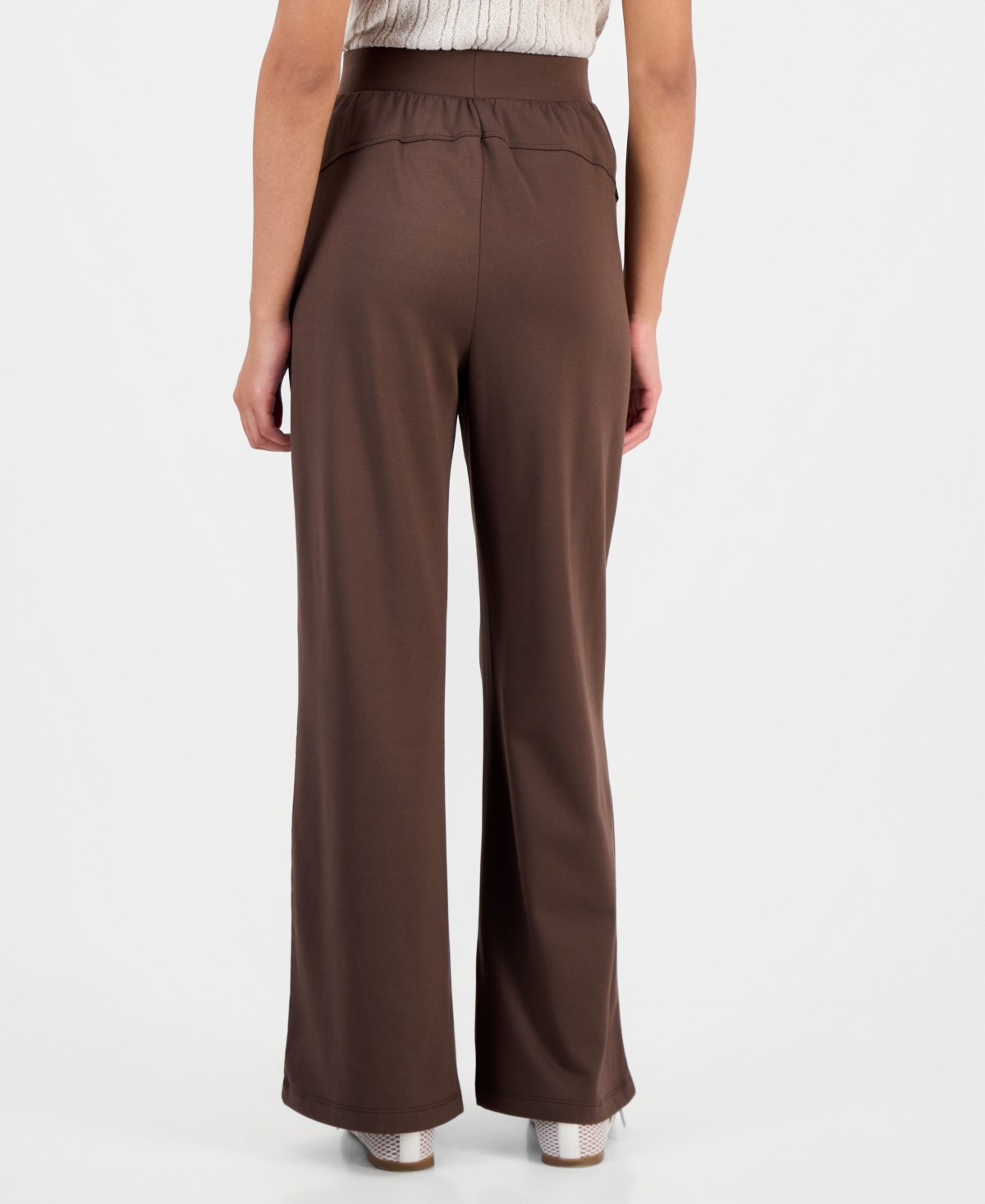 Derek Heart Juniors' High-rise Pleated Wide-leg Pants In Brown