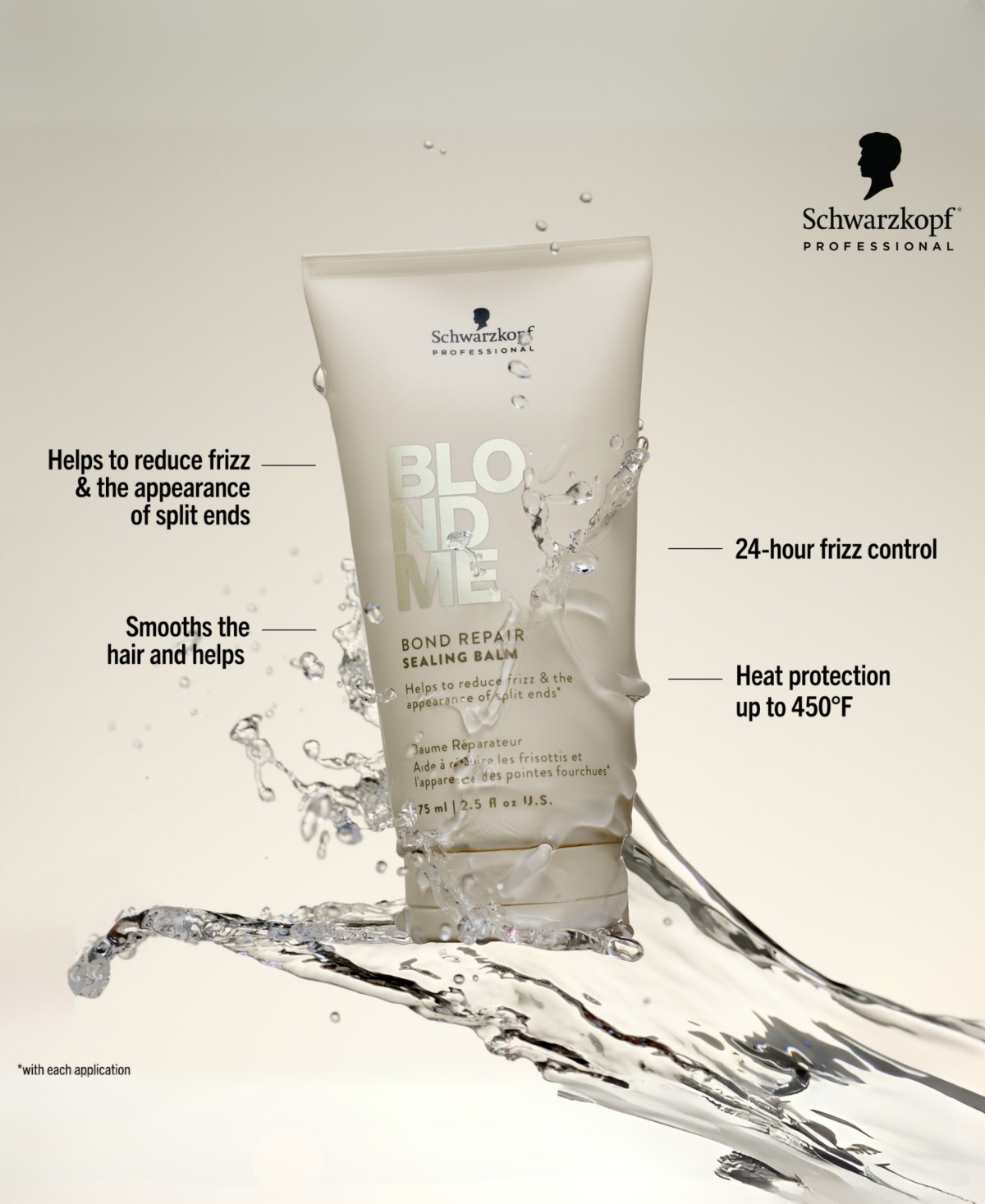 Schwarzkopf Blondme Bond Repair Sealing Balm, 2.5 Oz. In Transparent