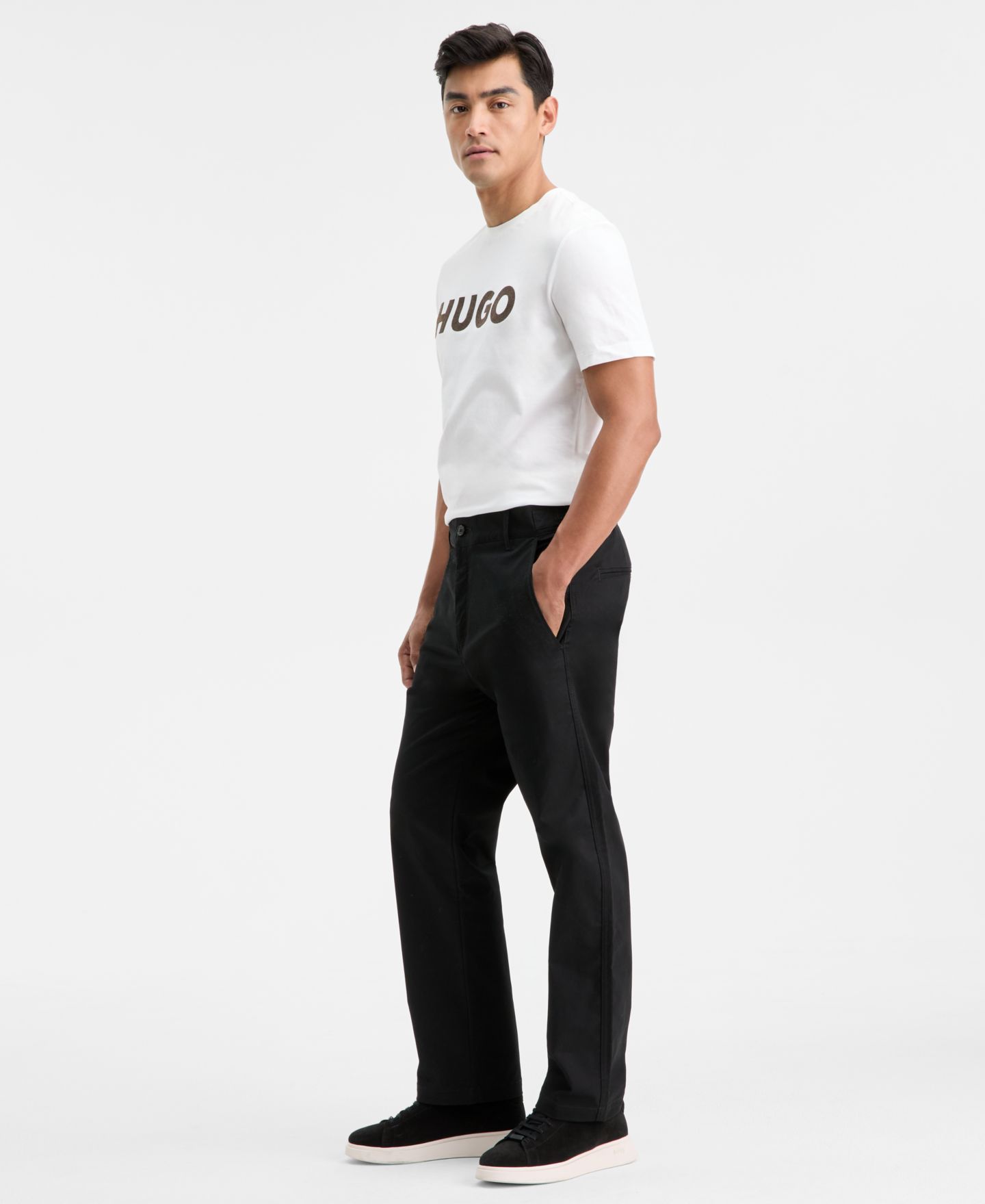 Мужские брюки Hugo Boss Cino261 Regular-Fit, цвет: Чёрный — фото 3