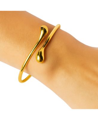 Isabella Gold Plated Teardrop Open Wrap Bangle Bracelet