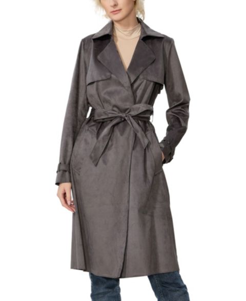 Женские куртки kimi + kai Long Faux Suede Trench Coat