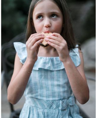 Girls' Linen Ruffle Collar Pull-On Romper, Kids