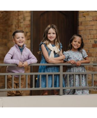 Boys Organic Long Sleeve Fine Gauge Half Zip Pullover Sweater