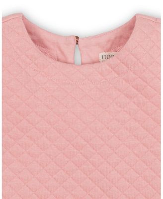 Little and Big Girls' Long Sleeve Quilted Drop Waist Dress