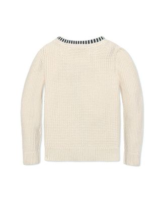 Little and Big Girls' Organic Puff Sleeve Textured Cardigan Sweater