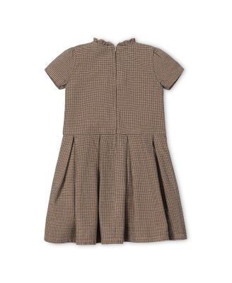 Toddler Girls Organic Ruffle Collar Pintuck Drop Waist Dress