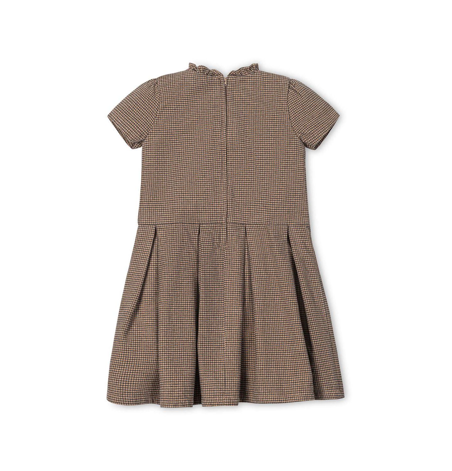 Платье Hope & Henry Organic Ruffle Collar Pintuck Drop Waist Dress для девочек-малышей, цвет: Верблюжая гусиная лапка — фото 4