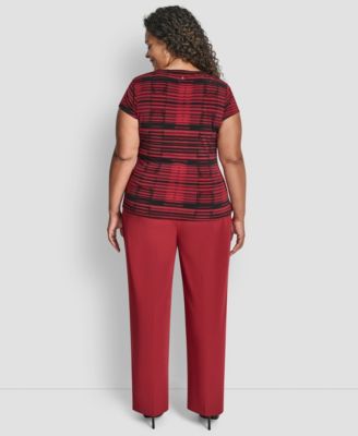 Plus Size Short Sleeve Waist Tie Top