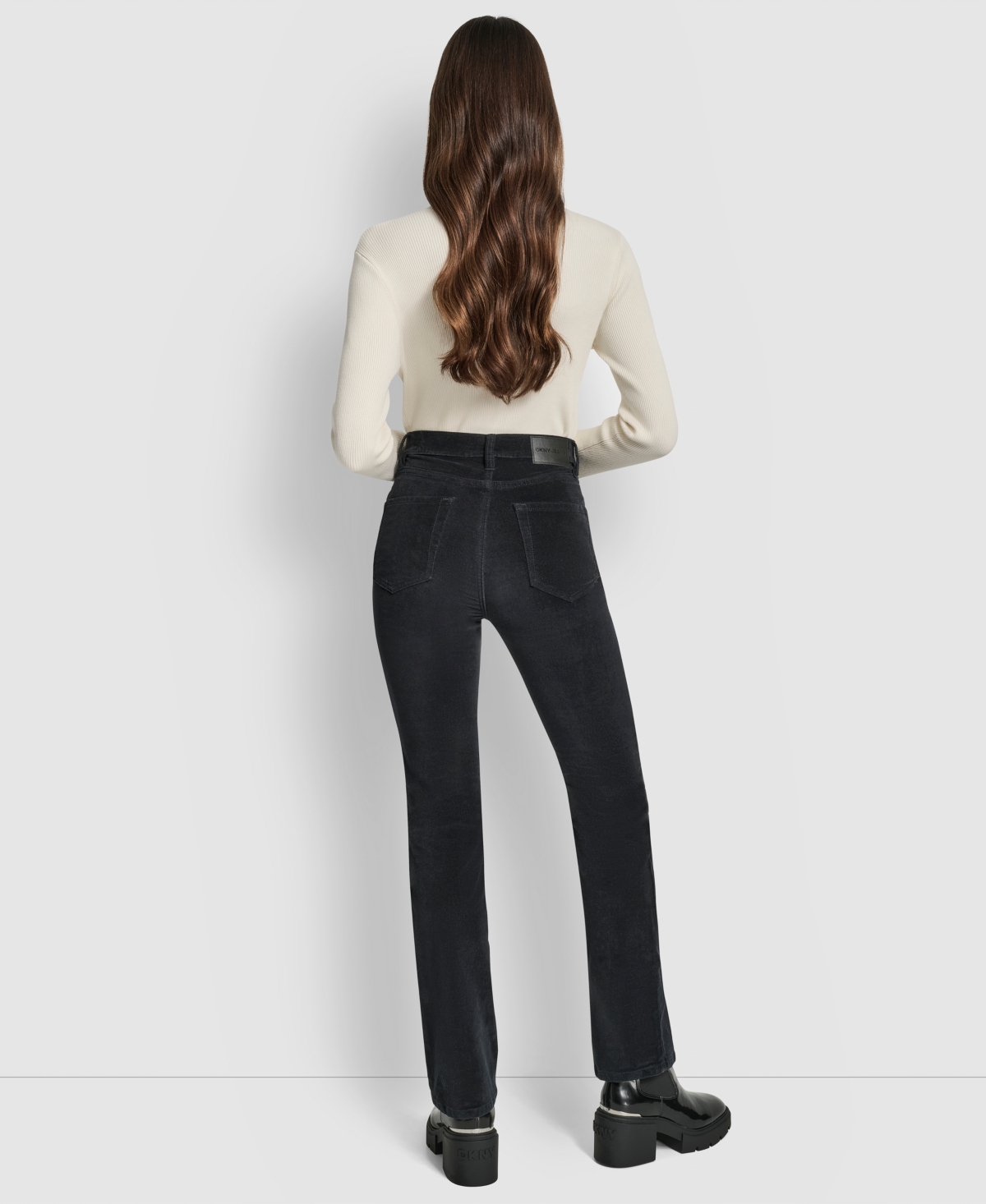 Dkny Jeans Petite High Rise Bootcut Jeans In Black