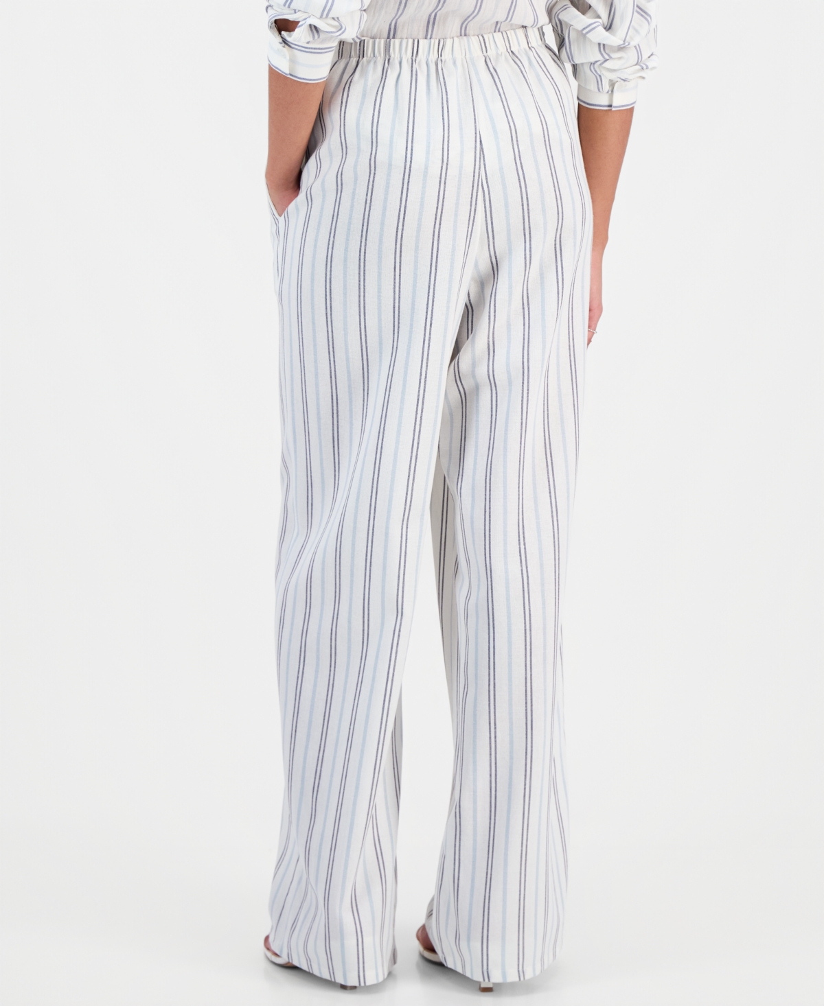 Hippie Rose Juniors' Wide-Leg Linen-Blend Pants