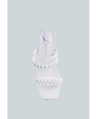 Womens Arnie Dual Braided Strap Block Heel Sandals