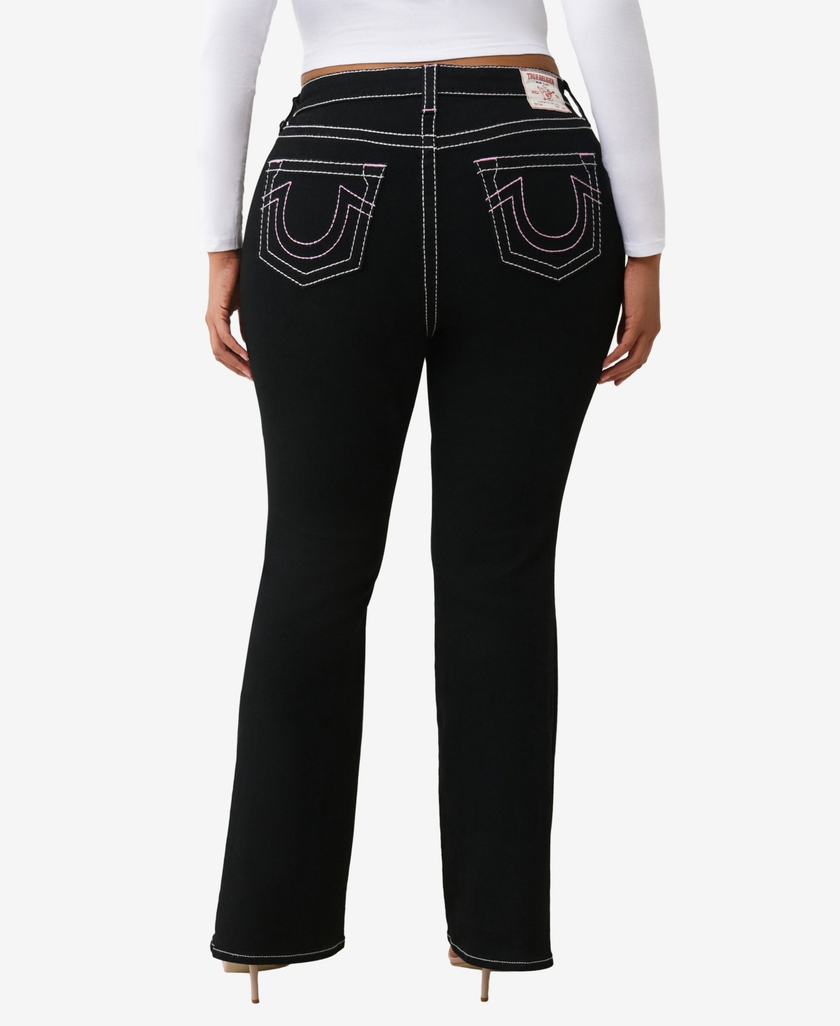 True Religion Plus Size Becca Bootcut Big T Jeans In Black