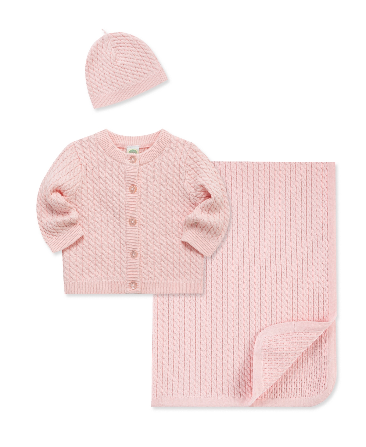 Little Me Baby Boys And Girls 3-piece Cardigan, Blanket And Hat Gift Set In Pink