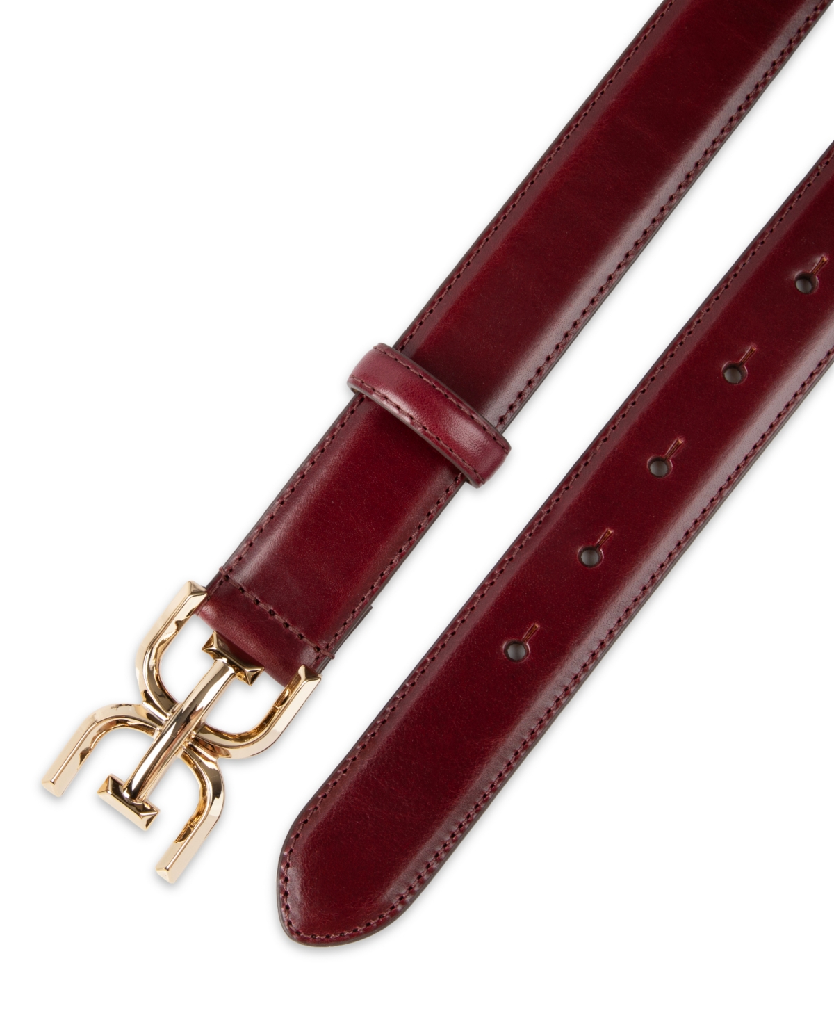 Sam Edelman Double-e Plaque High Shine Patent Leather Belt