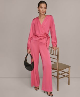 Women's Faux Wrap Long Sleeve Top