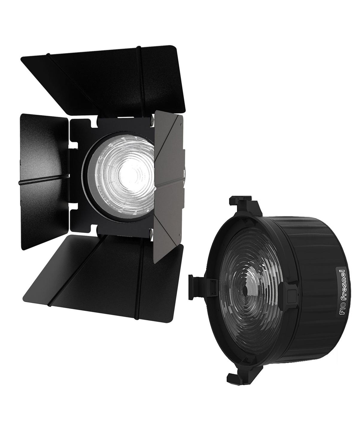 Aputure F10 10" Glass Fresnel Lens Modifier, Bowens Mount, Bundle with 10" Barndoors