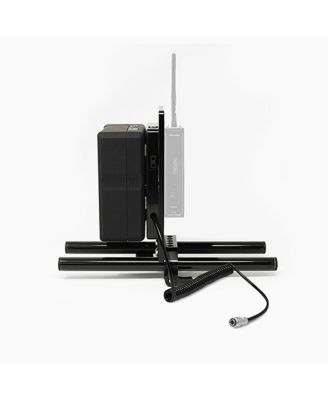 15mm Rail Mount Cheese Plate with 3-Stud Battery Plate and 10" 2-Pin Coil Cable for Blackmagic Pocket 4K & 6K