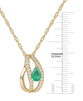 Emerald (5/8 ct. t.w.) and Diamond (1/4 ct. t.w.) Pendant Necklace in 14k Gold (also in 14k White Gold Sapphire & 14k Gold Ruby)