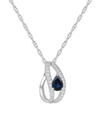 Emerald (5/8 ct. t.w.) and Diamond (1/4 ct. t.w.) Pendant Necklace in 14k Gold (also in 14k White Gold Sapphire & 14k Gold Ruby)