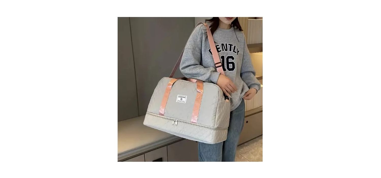 Three-dimensional Diamond Patterned Small Square Tote, Crossbody bag with Dry Wet Separation & Double-sided Pockets