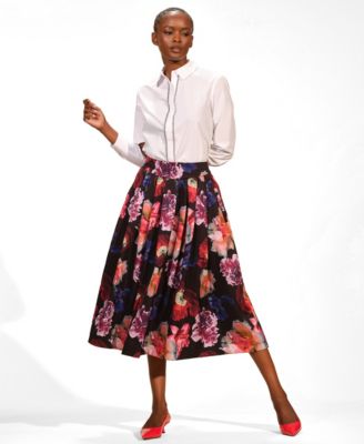 Women's A-Line Satin Midi Skirt