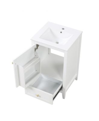 20" Bathroom Vanity with Sink, Soft Closing Door, Storage Rack and One Drawer, Bathroom Cabinet