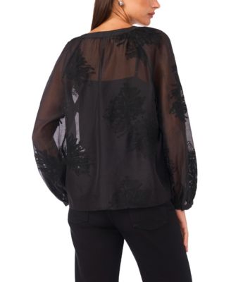 Women's Half-Placket Raglan Long Sleeve Top