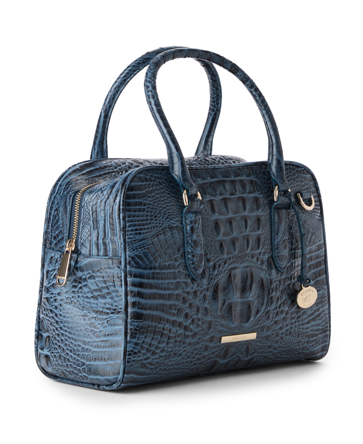 Brahmin Marissa Small Alden Road Leather Satchel Bag In Purple